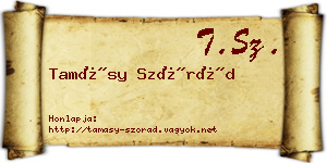 Tamásy Szórád névjegykártya